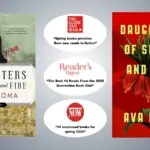 Two covers of Daughters of Smoke and Fire alongside review accolades